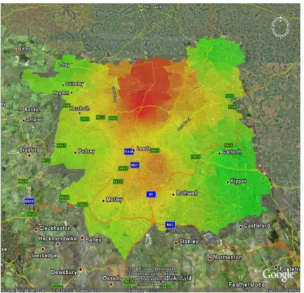 Figure 3. Public transport application: impact of the supertram lines in small areas  Source: Birkin, 20008