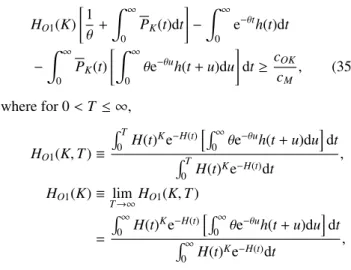 Table 4 Optimal N ∗ O , C O (N O ∗ )/c M , K O ∗ , C O (K ∗ O )/c M , when G(t) = 1 − e − t , H(t) = (λt) 2 and c ON = c OK , λ = 0.1