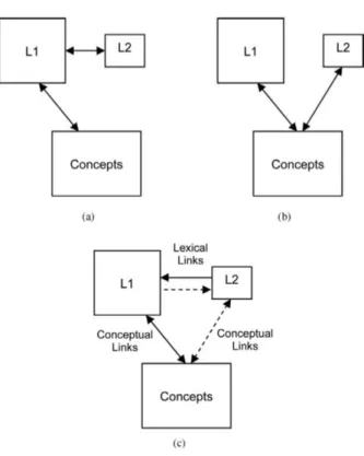 図 1- 3 L2 学習者の語彙処理モデル (Cheng, Wang, &amp; Perfetti, 2011 より )
