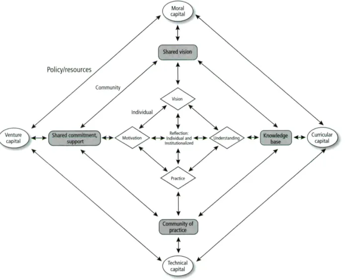 図 5 Fostering Communities of Teachers as Learners  としての新しいモデル 個人，コミュニティ，政策 