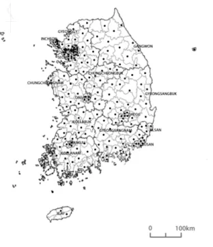 Figure 3.5: The distribution of MFSCs  Source: KOSIS, 2012 