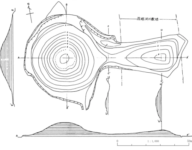 図 23　1962 報告掲載の長目塚古墳墳丘測量図