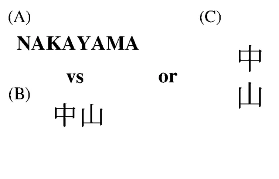 Figure 4: (A) The author’s family name is written alphabet. (B) Same but in Japanese (or Chinese) characters