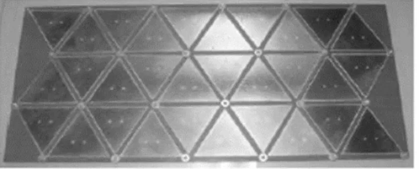 Figure 1.1 Miniature of a CP-SAR triangular array antenna consisting of microstrip elements [7] 