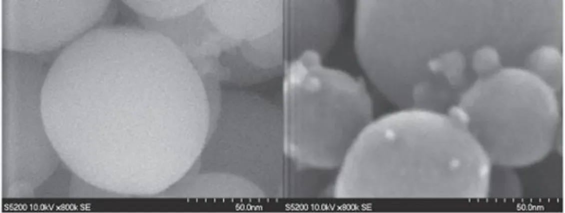 Figure  1.8.  High-resolution  SEM  images  for  CH 3 NH 3 PbBr 3  nanoparticles.  Left  image: 