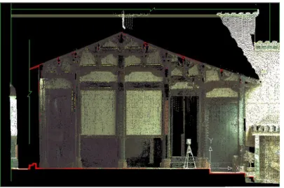 Figure 2-7 The drawing of the entrance profile section from the point clouds 