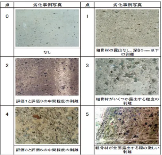 図 6-9 ASTM C672 による外観の劣化度の事例 19)