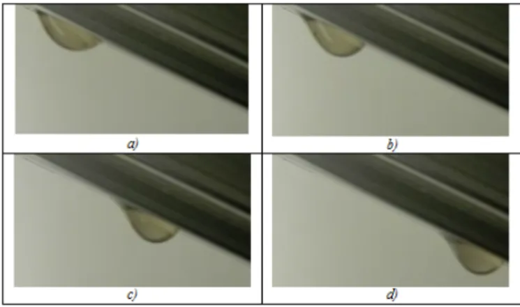Figure 6.1: A droplet lying under inclined plane (experiment).
