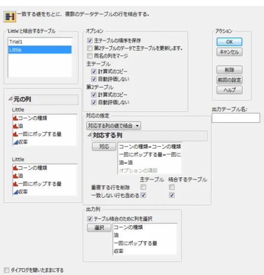 図 2.26 設定後の「結合 (Join) 」ウィンドウ