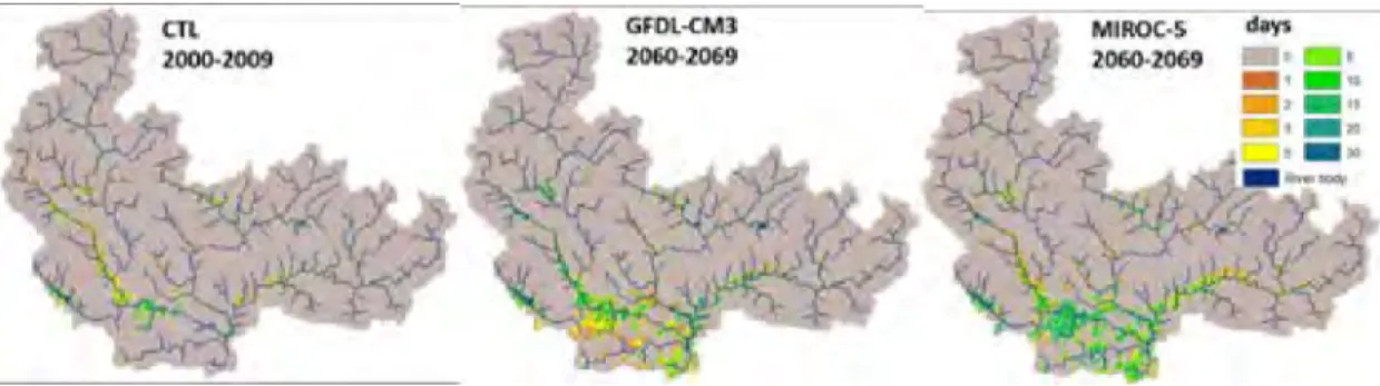 Figure 7 Maximum level of inundation depth in CTLN watershed during JJA 