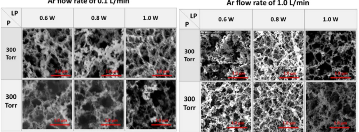 Figure 5 SEM image of all the experimental conditions 