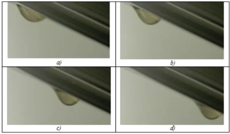 Figure 2: A droplet lying under inclined plane (experiment).