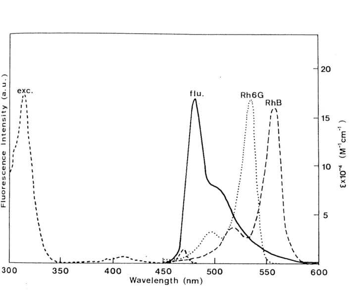 Figure 1. Fluorescence (solid) diphenylcarbene and absorption