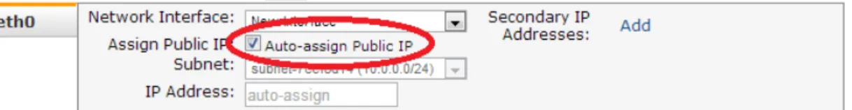 図 4-2   Public Hostname の有効化 4.2.2   ストレージの設定 4.2.2.1   ストレージの種類 EC2 には、次の 2 種類のストレージ(補助記憶装置)があります。 インスタンスストレージ EC2 インスタンスの使用料金内で使えるストレージ。EC2 インスタンスを停止すると、 書き込まれたデータも消去される。 EBS 利用には EC2 インスタンスの使用料金とは別に課金が必要。EC2 インスタンスを停止 してもデータは削除されず、保持される。 インスタンスストレージを使用し