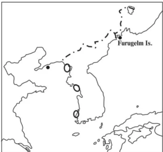 Fig1 取 Nesting area of Platalea minor and new nesting point - Furugelm Island 