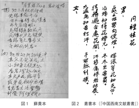 図 1 　蘇貴本 図 2 　叢書本（『中国西南文献叢書』）