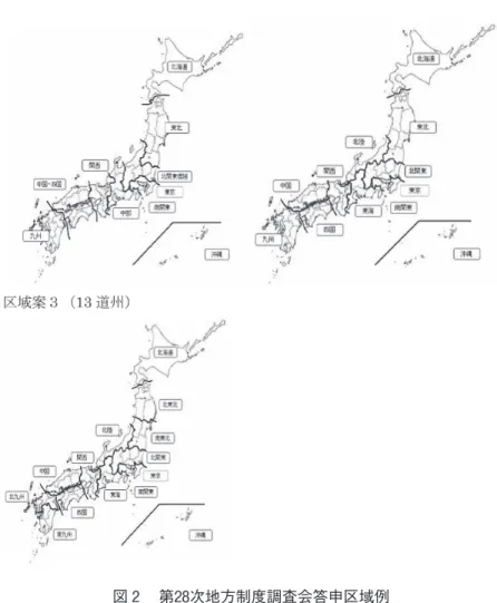 図 2 　第28次地方制度調査会答申区域例