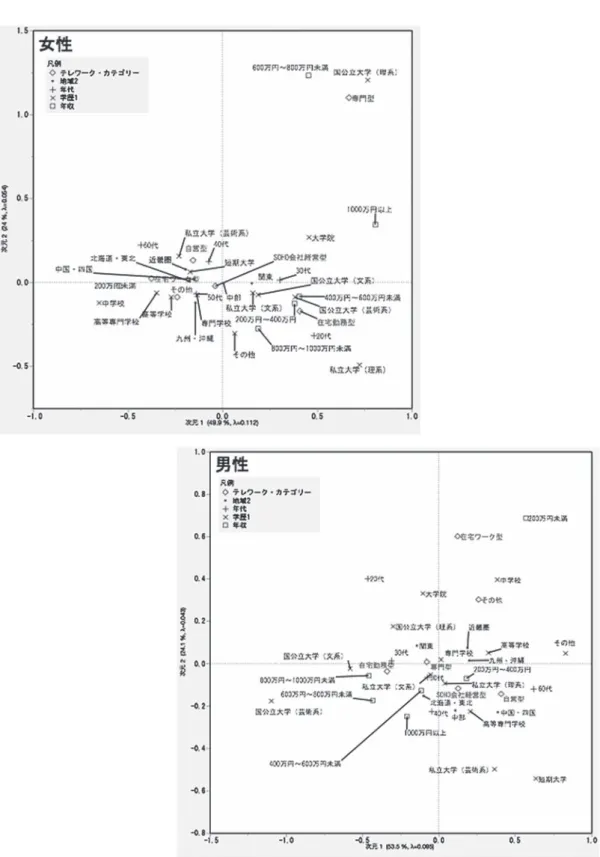 図 6 e ホームワークーカーの性別社会空間