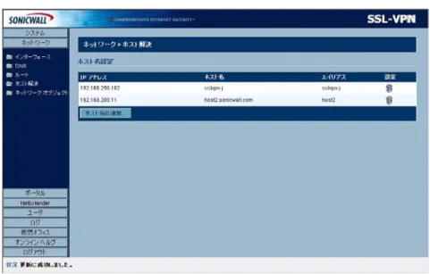 図 28 ホスト解決ページ