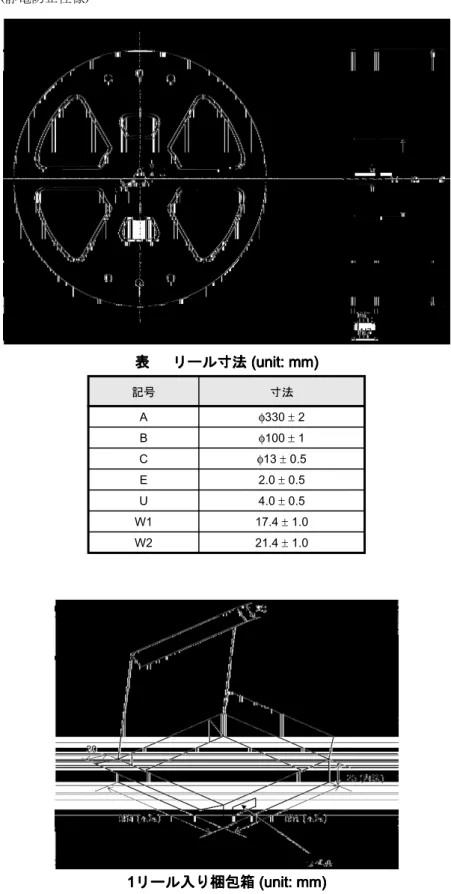 表  リール寸法 リール寸法 リール寸法 リール寸法 (unit: mm)  (unit: mm)  (unit: mm)  (unit: mm)