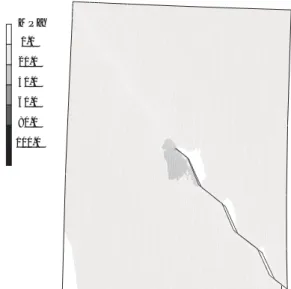 Fig. 10 Distribution of principal stress (pattern2, 30 years later, scale factor:5)
