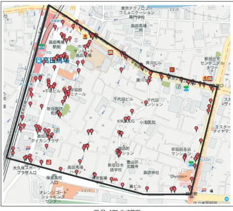 Fig. 7 Area where we have constructed our database.