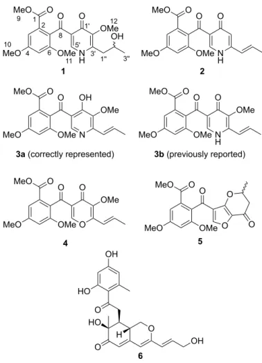 Fig. 1 Structures of compounds 1−6 
