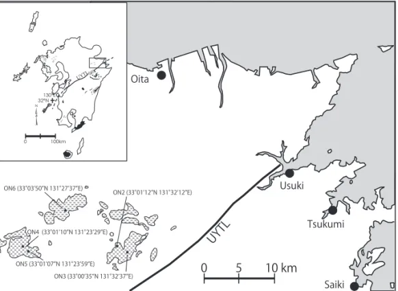 Figure 1　 Index map of the Ohno volcanic rocks （modified from Teraoka et al., 1992）. 
