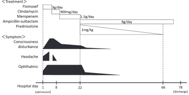 Fig. 2　Gadolinium-enhanced brain magnetic resonance imaging (MRI) (pretreatment).