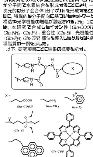 Fig. 1 Chemical structures of the glutamide-derived  lipids with various head groups. 