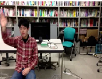 Figure 10 A moving camera captures a gesture deformed by changing distance and orien- orien-tation to the camera
