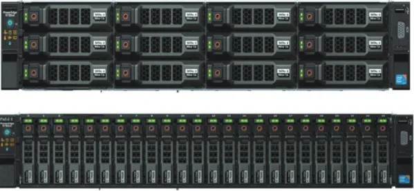 図 2 ： PowerEdge R730xd サーバ  - 2.5 インチおよび 3.5 インチシャーシオプション