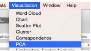 table on two or three dimension space to examine the relationship between items. In PCA, mutually uncorrelated principal components, which best explain the variance of the data set, are extracted