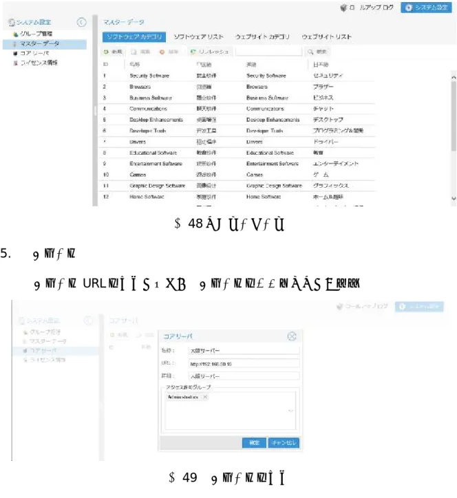 図 49 コアサーバの追加 