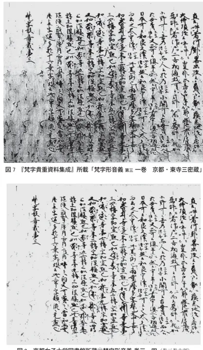 図 7  『 梵字貴重資料集成 』 所載 「 梵字形音義  第三  一巻 京都 ・ 東寺三密蔵 」
