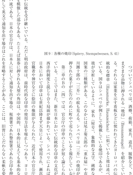 図 9：各種の焼印（Spörry, Stempelwesen, S. 41）