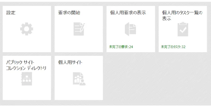 図 1: 管理者用ランディング ページ 