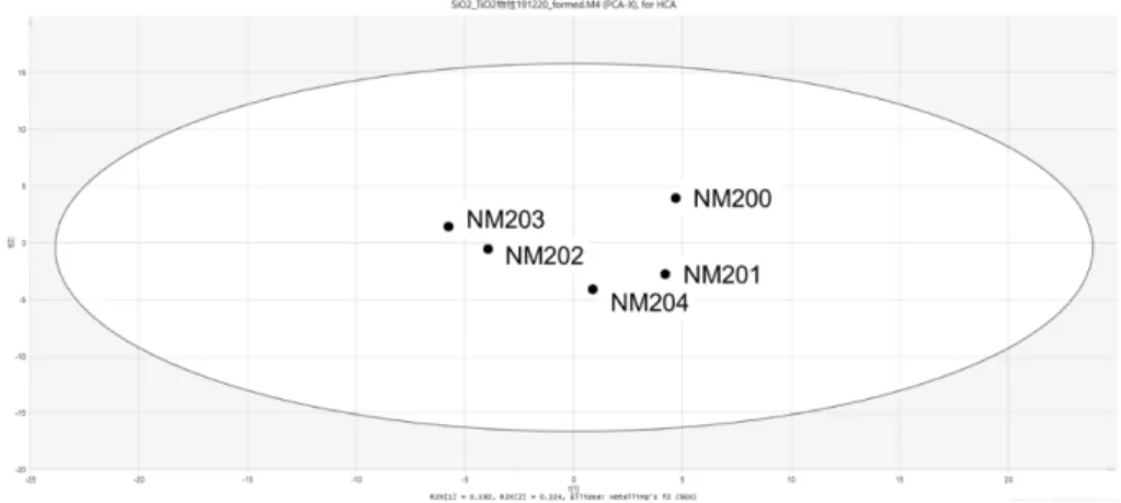 Figure 1A.    PCA based on physicochemical properties of SiO 2  NPs.   