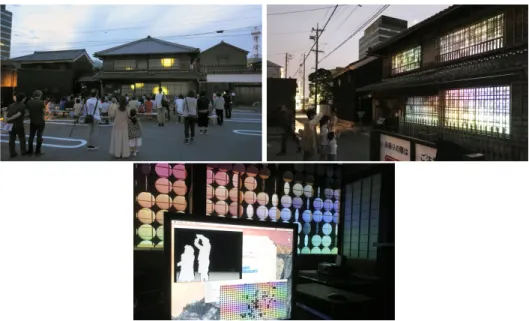 図 15 障子プロジェクションマッピングイベントの様子 Fig. 15 An event that showed the shoji projection mapping.