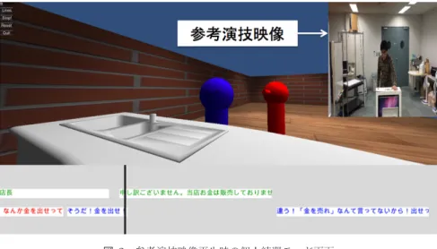 図 3 参考演技映像再生時の個人練習モード画面