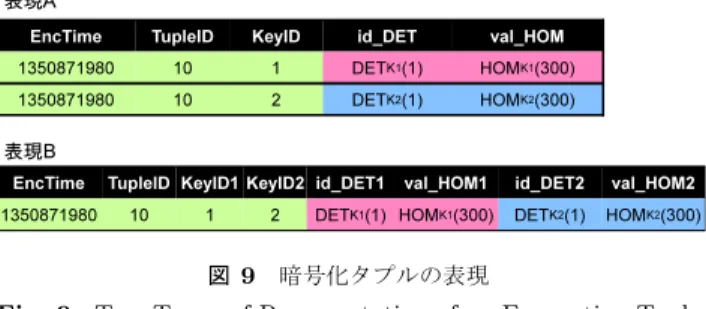 図 9 暗号化タプルの表現