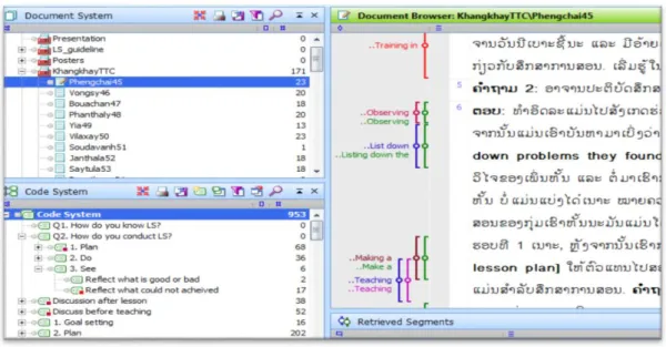 Figure 12. An example of data coding excerpted from MAXQDA 10  3.3.5 Sources of receiving lesson study 