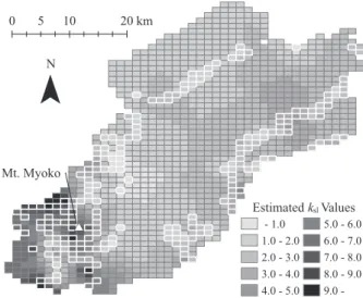 Fig. 39 R elationship between estimated k sl values and elevation.