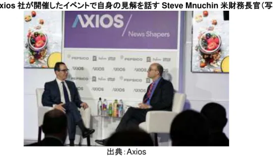 図表  15  Axios 社 開催 ン 自身 見解 Steve Mnuchin 米 務長官 写真