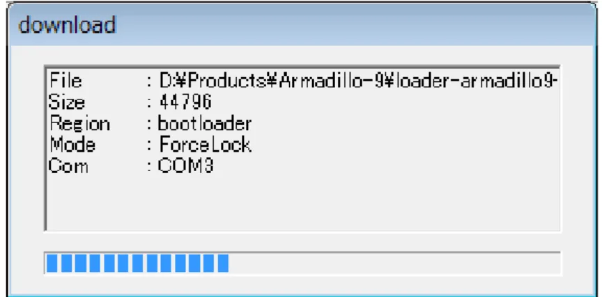 図 6.15 Hermit-At Win32：Download ダイアログ(bootloader)