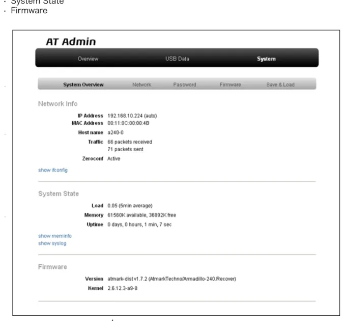 図 5.4 AT Admin: System - System Overview