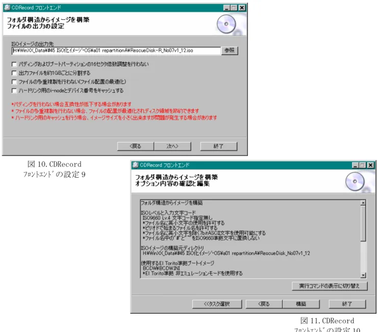 図 10.CDRecord  ﾌﾛﾝﾄｴﾝﾄﾞの設定 9 