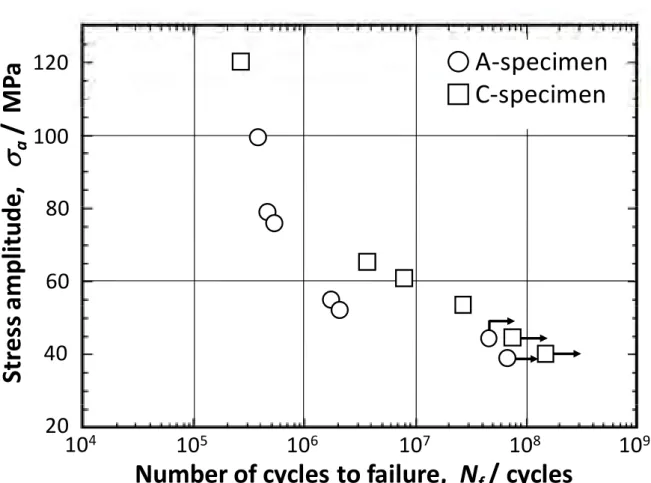 Fig. 3-3    S-N plots of A- and C-specimen. 