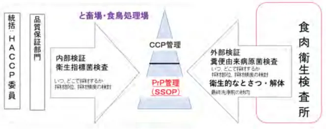 図 1  微生物検査による HACCP の内部検証と外部検証 