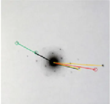 図 .2 Focus variatedSTEM-Ronchi-images of dislocation in Si.    